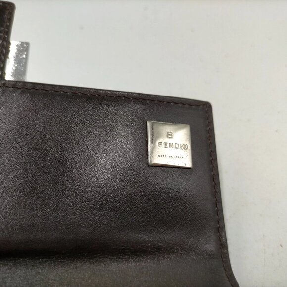 Authentic Fendi Brown Canvas Leather Wallet mn258-113025 - Picture 9 of 9